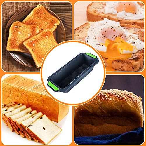 WELLXUNK Moldes Silicona, Molde Pan 2 en 1,Moldes para Hornear Pan Antiadherentes, 29,2 x 12,8 Cm, para Pan/Pasteles y Pasteles,Cepillo De Aceite para Hornear Pasteles, Pan,Panqueques, Pizza