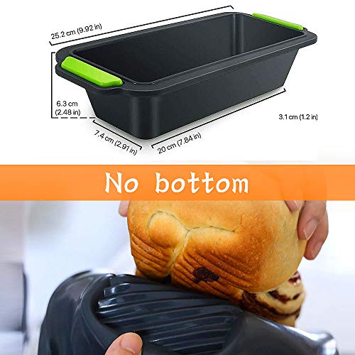 WELLXUNK Moldes Silicona, Molde Pan 2 en 1,Moldes para Hornear Pan Antiadherentes, 29,2 x 12,8 Cm, para Pan/Pasteles y Pasteles,Cepillo De Aceite para Hornear Pasteles, Pan,Panqueques, Pizza