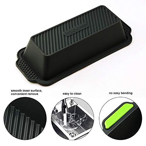 WELLXUNK Moldes Silicona, Molde Pan 2 en 1,Moldes para Hornear Pan Antiadherentes, 29,2 x 12,8 Cm, para Pan/Pasteles y Pasteles,Cepillo De Aceite para Hornear Pasteles, Pan,Panqueques, Pizza