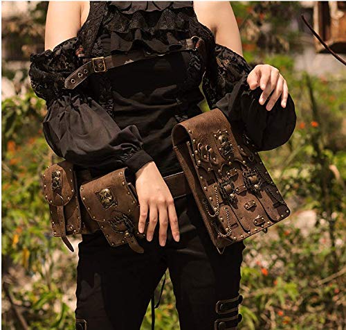 wen hui Steampunk - Riñonera para Mujer, Color marrón