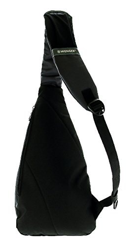WENGER Premium Slingbag para hombres y mujeres, 10 L, Mochila Shoulder bag en negro / gris con forro interior gris
