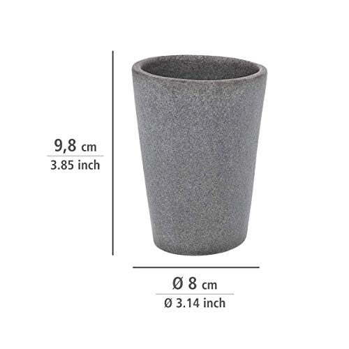 Wenko Pebble Stone Vaso para Cepillos de Dientes, Poliresina, Gris, 7.8x8.8x10.7 cm