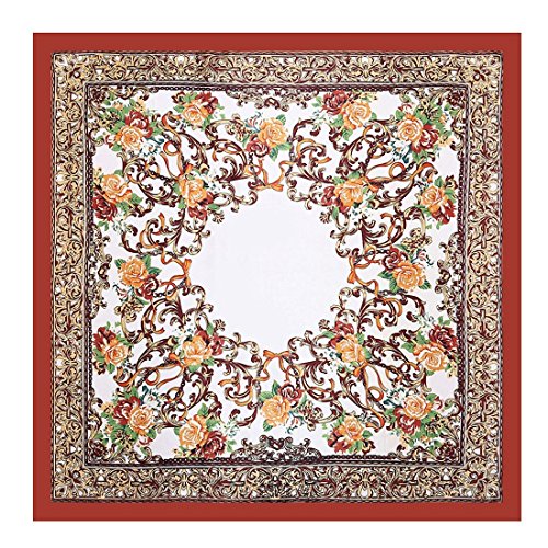 Wennew 90 * 90 cm Bufanda de Seda de Alto Calibre Raso simulación Bufanda de Seda Gran Bufanda de Las señoras Protector Solar Chal (Color : Naranja, Size : 90 * 90cm)