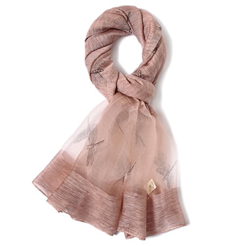 Wennew Tenaz Bufanda de Seda para Mujer Mezcla de Seda Impresa Delgada Aire Acondicionado Mantón de Doble Uso (Color : Lightly Dancing 03, Size : 190X85cm)
