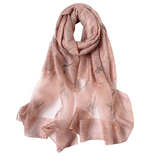 Wennew Tenaz Bufanda de Seda para Mujer Mezcla de Seda Impresa Delgada Aire Acondicionado Mantón de Doble Uso (Color : Lightly Dancing 03, Size : 190X85cm)