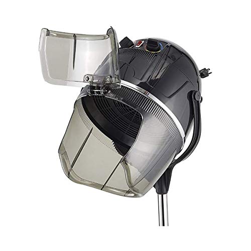 Wensa Procesador salón de Color Secador de Pelo Profesional de pie, con Contador de Tiempo de la Capilla Caster Altura Ajustable 1000W de peluquería salón de Belleza - Negro