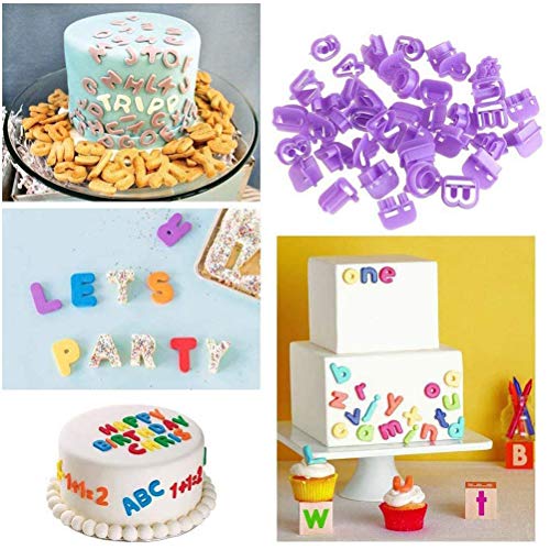 WENTS 98Pcs Herramientas de decoración de Pasteles Conjunto de moldes de Caracteres alfanuméricos de Flor de Rosa para Fondant, azúcar de Almendra, Galletas de almíbar, Chocolate