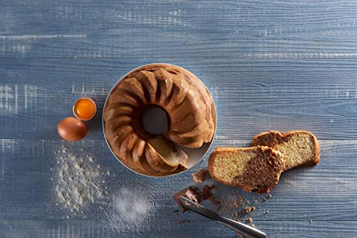 WENTS Molde Savarín Hondo para Bizcocho Forma Bundt Cake para Horno Redondo Antiadherente 22 cm, 2pcs