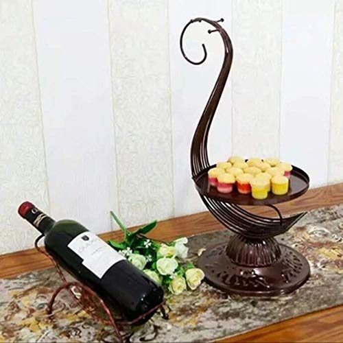 WENYAO Bandeja Americana de Hierro Forjado para Aperitivos Mesa de postres Cuencos de Frutas Decoración del Hotel Buffet Restaurante Cesta de Frutas (Color: Latón) Bandeja de Frutas Hermosa y práct