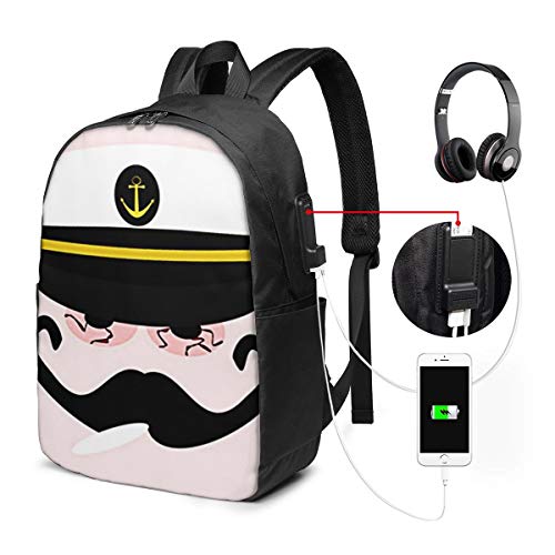 WEQDUJG Mochila para El Laptop para Ordenador del Trabajo Viaje Almirante de la Marina inyectado en Sangre Mochila para El Laptop para Ordenador del Trabajo Viaje