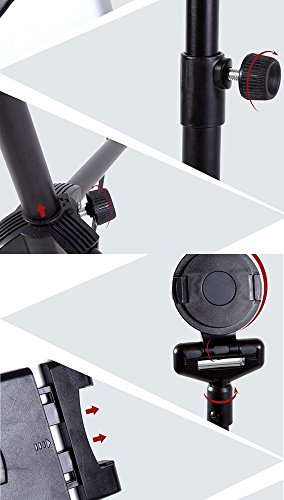 WER Soporte Tablet, Universal Soporte Trípode Ajustable de 360° Giratorio Soporte Telescopico para iPad/iPad2 Mini y Otras Tabletas de 7-10 Pulgadas