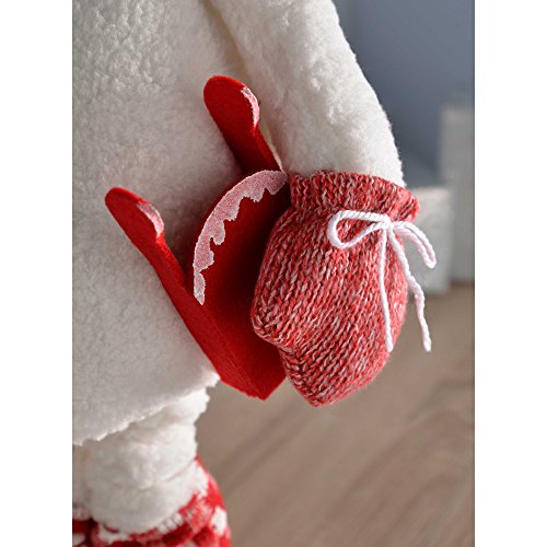 WeRChristmas – Decoración de Navidad muñeca de Nieve con piernas Extensibles, 46 – 71 cm – Rojo/Blanco