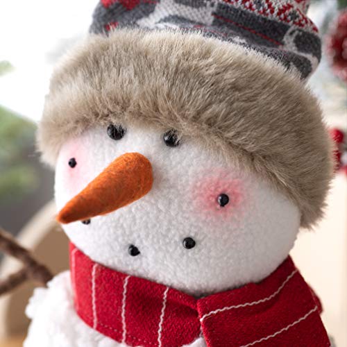 WeRChristmas - Figura Decorativa de muñeco de Nieve con Brazos de Alambre, Multicolor, 39 cm