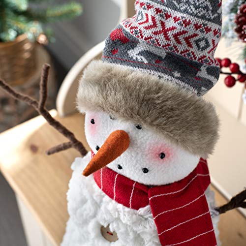 WeRChristmas - Figura Decorativa de muñeco de Nieve con Brazos de Alambre, Multicolor, 39 cm