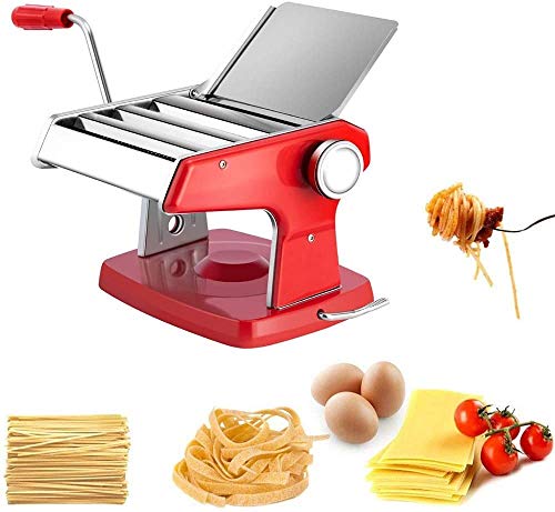 WERTY acero inoxidable Máquina de pasta Pasta fabricante de rodillos con 3 hojas ajustable 6 Manual de Espesor Ajustes Pasta Machines