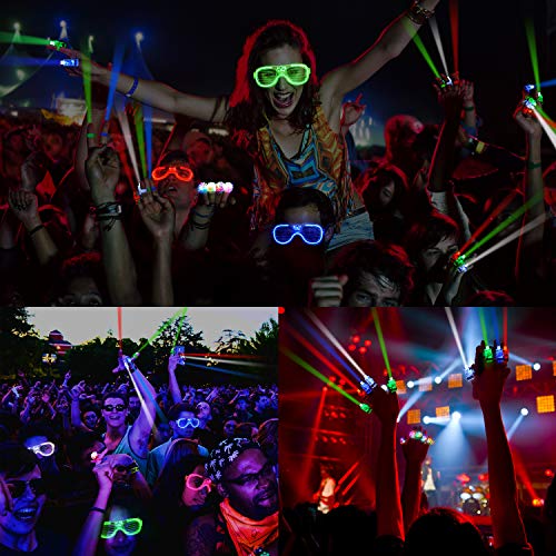 Wesimplelife LED Iluminan el Brillo del Juguete Gafas LED Dinámicas Gafas Luminosos Gafas para Fiestas LED Dedos Anillos Luces Iluminan Juguetes Fiesta Favor Premios Fiesta Suministros para Niños