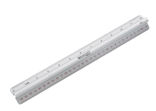 Westcott E-10114 00 - Regla (aluminio con asidero, 30 cm), color plateado