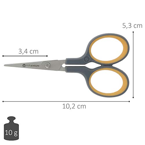 Westcott E-30444 00 Titanium Super Softgrip Cortador de silueta, 10 cm, curvado, gris-amarillo