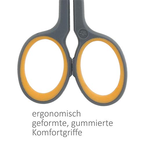 Westcott E-30444 00 Titanium Super Softgrip Cortador de silueta, 10 cm, curvado, gris-amarillo