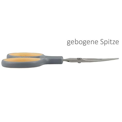 Westcott E-30444 00 Titanium Super Softgrip Cortador de silueta, 10 cm, curvado, gris-amarillo
