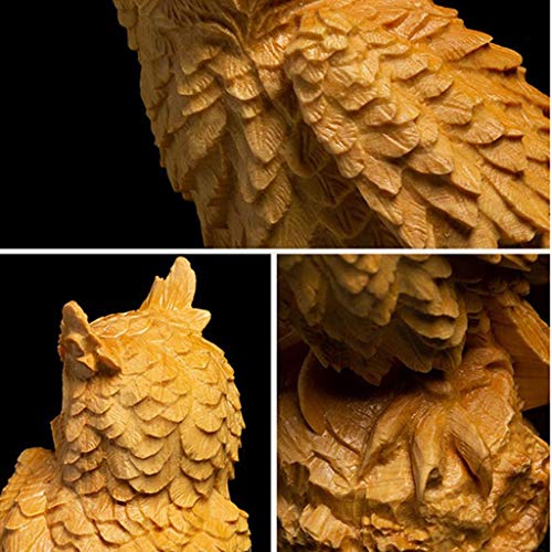 Wgd Dong 9cm / 11cm / 13cm Escultura Boj Búho, Chino De Madera Maciza Animal Adornos Estatua Crafts, Tallada Mano Inicio/Escritorio De Oficina Decoración (Size : 13CM)