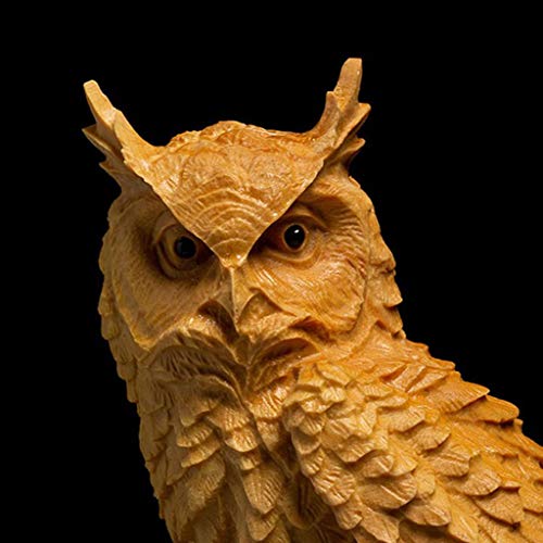 Wgd Dong 9cm / 11cm / 13cm Escultura Boj Búho, Chino De Madera Maciza Animal Adornos Estatua Crafts, Tallada Mano Inicio/Escritorio De Oficina Decoración (Size : 13CM)