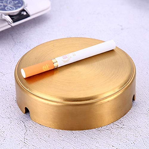 Wghz Cenicero de Acero Inoxidable, cenicero Redondo con Soporte para Cigarrillos, Base de cenicero de Mesa Moderna para el Interior y el Exterior de la Oficina en casa (Color: Oro Rosa)