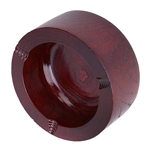 Wghz Cenicero de Madera, Bandeja de Escritorio para Cigarrillos, Creativo, Redondo, Original, cenicero de Madera para Cigarrillos, para Oficina, Bar, Interior, Exterior (L)