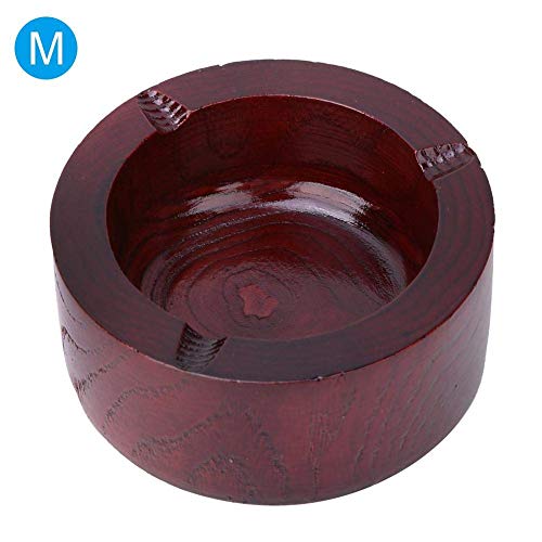 Wghz Cenicero de Madera, Bandeja de Escritorio para Cigarrillos, Creativo, Redondo, Original, cenicero de Madera para Cigarrillos, para Oficina, Bar, Interior, Exterior (L)