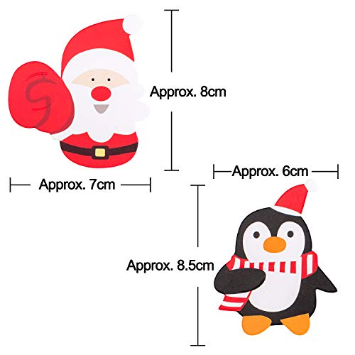 Whaline 100 tarjetas de Navidad para paletas, diseño de pingüino de Papá Noel, caramelos, chocolate, papel de regalo de Navidad, fiesta de cumpleaños, decoración de boda (no incluye paleta)