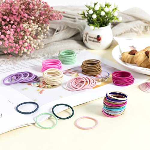 Whaline 200Pcs Lazos para el Cabello del Bebé,Bandas de Pelo Multicolores,Elásticas Pequeñas Gomas para el Pelo,Accesorios para el Cabello para Niños Bebés,2.5cm de Diámetro(20 Colores, 2mm de Grosor)