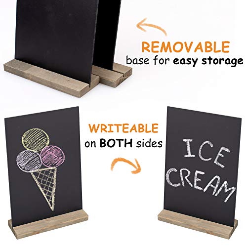 Whaline 3 Piezas Mini Pizarra de Madera con 1 Tela de Fibra, Pizarras Negras Pequeñas de Doble Cara con Soporte para Bodas, Cumpleaños, Bar y Decoración de Eventos de Fiesta (6 x 9 pulgadas)