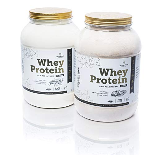 Whey Protein | Polvo de proteína de suero 1kg | 100% Ingredientes Todo-Naturales | Delicioso sabor a chocolate natural | Sin azúcar añadido | Sin Colores Artificiales, Edulcorantes o Sabores