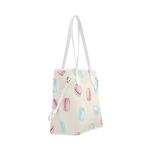 WHIOFE Bolsos de mano Bolsos de mano de regalo dulce de macarrón rosa para niñas Bolsos de mano de gran capacidad resistentes al agua con asa duradera