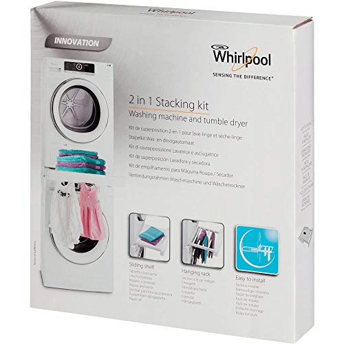 Whirlpool SKS 200 - Kit de superposición para lavadora y secadora, Color blanco