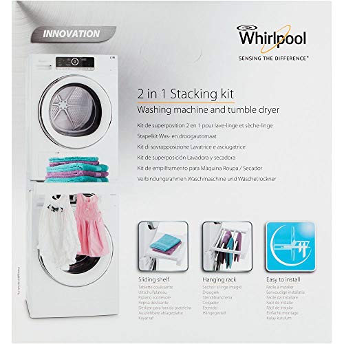 Whirlpool SKS 200 - Kit de superposición para lavadora y secadora, Color blanco