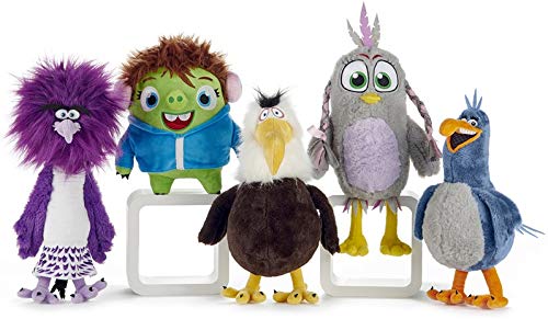 WHITEHOUSE LEISURE - Juego Completo 5 Plush Angry Birds Película 2 con El Villano Zeta Original ROVIO - Multicolor - 20/40cm