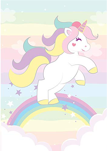 WIETRE® Juego de 3 figuras de unicornio para habitación de bebé, decoración para niñas, póster DIN A4, unicornio, regalo de animales, póster para niñas, decoración de arco iris, sin marco