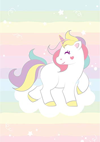 WIETRE® Juego de 3 figuras de unicornio para habitación de bebé, decoración para niñas, póster DIN A4, unicornio, regalo de animales, póster para niñas, decoración de arco iris, sin marco