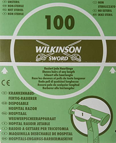 Wilkinson Sword Hospital - Caja Dispensadora de 100 Cuchillas de Afeitar Desechables, Apta para Uso Pre-Operatorio