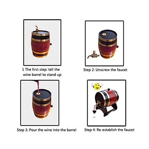 Willlly Barril De Roble para Brandy Barril De Whisky para Fuegos De Whisky O Vino Uso De Cerveza 1.5L Venta Inicio Uso Diario Producto (Color : Colour, Size : 1.5 Color+Metal Tap)
