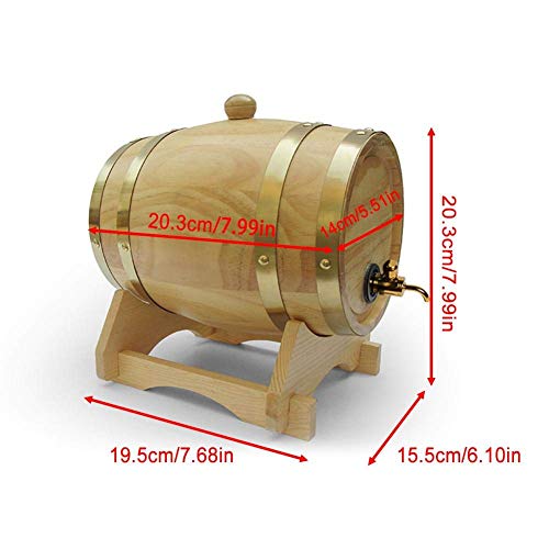 Willlly Barril De Roble para Brandy Barril De Whisky para Fuegos De Whisky O Vino Uso De Cerveza 1.5L Venta Inicio Uso Diario Producto (Color : Colour, Size : 1.5 Color+Metal Tap)