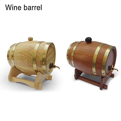 Willlly Barril De Roble para Brandy Barril De Whisky para Fuegos De Whisky O Vino Uso De Cerveza 1.5L Venta Inicio Uso Diario Producto (Color : Colour, Size : 1.5 Color+Metal Tap)