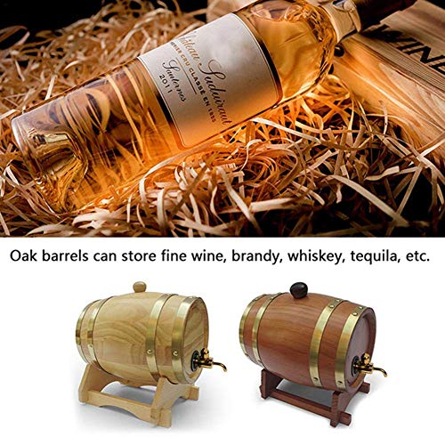Willlly Barril De Roble para Brandy Barril De Whisky para Fuegos De Whisky O Vino Uso De Cerveza 1.5L Venta Inicio Uso Diario Producto (Color : Colour, Size : 1.5 Color+Metal Tap)