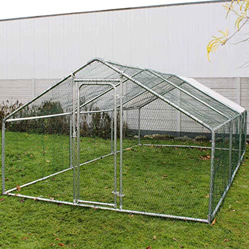WilTec Jaula Recinto Galllinero Exterior 6x3x2m Aves Animales Corral Jardín Pájaros Conejos Gallinas Pollos