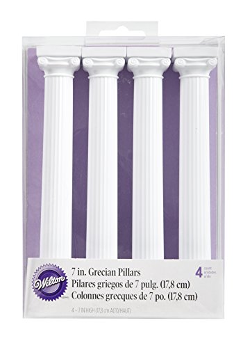 Wilton 303-3705 Pack de 4 Columnas Estilo Griego para Tartas, 17,8 cm