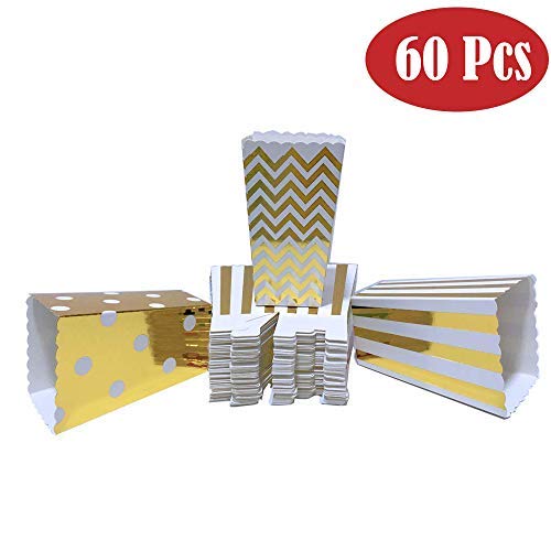 Winiron 60stk Palomitas Bolsas Candy Contenedor Palomitas Caja Bolsas de Fiesta para Palomitas Sal Barras y Candy Bar
