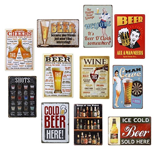 winomo Beers of the world Vintage Cartel de chapa pared decoración