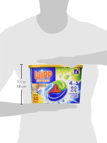 Wipp Express Detergente Antiolores en Cápsulas 50 Discos - Pack de 3, Total: 150D