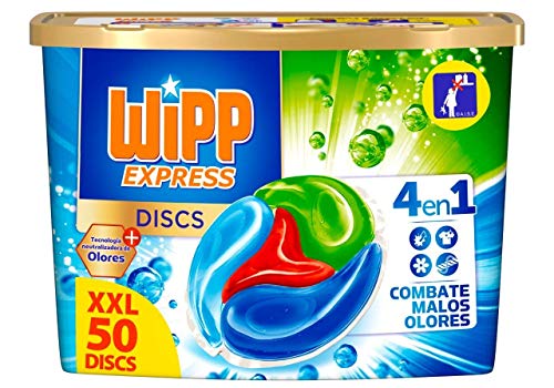 Wipp Express Detergente Antiolores en Cápsulas 50 Discos - Pack de 3, Total: 150D